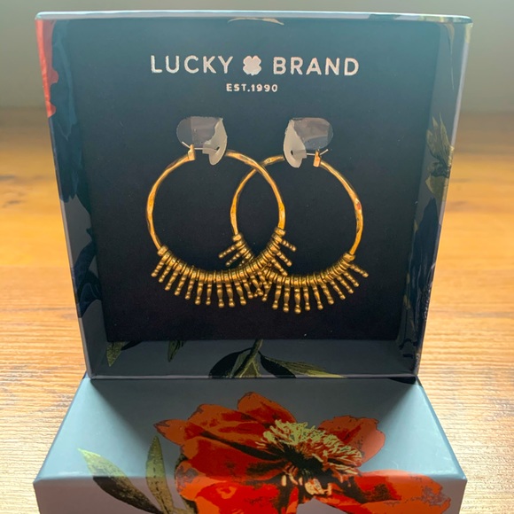 Lucky Brand Jewelry - Gold fringe hoop earrings